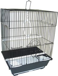 YML Flat Top Parakeet Bird Cage, Medium, Black