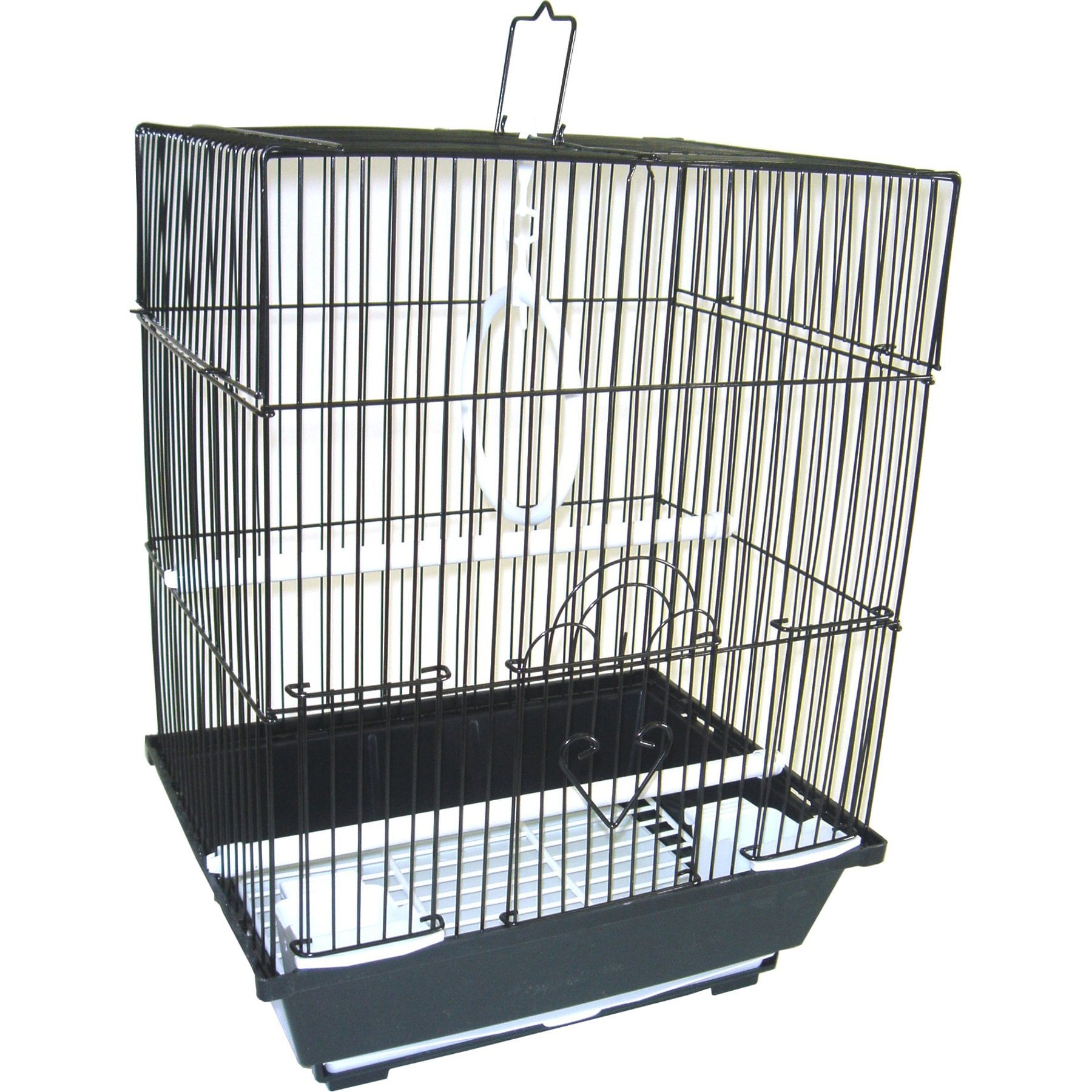 YML Flat Top Parakeet Bird Cage, Medium, Black