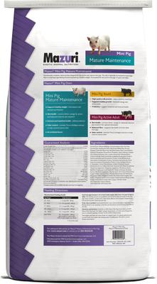 Show full view: Mazuri Mini Pig Mature Maintenance Feed, 25-lb bag, bundle of 2 slide 2 of 10