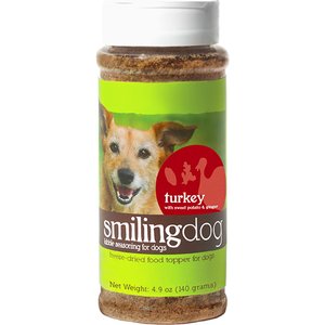 Herbsmith Smiling Dog Kibble Seasoning Turkey with Sweet Potato & Ginger Dog Food Topper, 4.9-oz jar