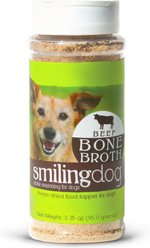 Herbsmith Smiling Dog Kibble Seasoning Beef Bone Broth Dog Food Topper, 3.35-oz jar