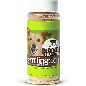 Herbsmith Smiling Dog Kibble Seasoning Beef Bone Broth Dog Food Topper, 3.35-oz jar