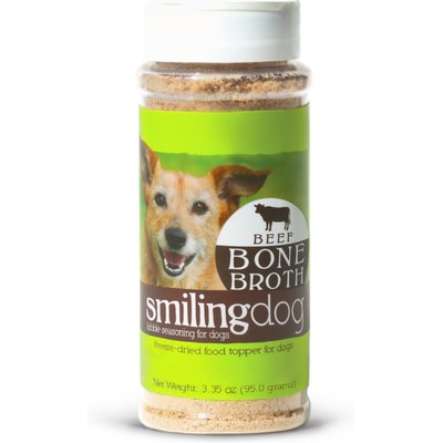 Herbsmith Herbsmith Smiling Dog Kibble Seasoning Beef Bone Broth Dog Food Topper, 3.35-oz jar