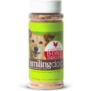 Herbsmith Smiling Dog Kibble Seasoning Chicken Bone Broth Dog Food Topper, 3.5-oz jar
