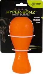 Hyper Pet Hyper-Bonz Rubber Crunch Drumstick Dog Chew Toy, Yellow, Turkey Scent