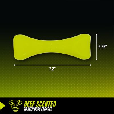 Show full view: Hyper Pet Hyper-Bonz Rubber Crunch Dog Chew Toy, Yellow, Beef Scent slide 6 of 6