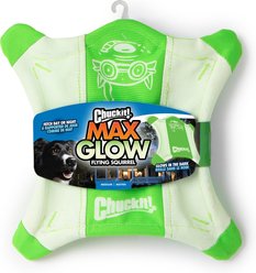 Chuckit! Max Glow Flying Squirrel Dog Toy, Green, Medium
