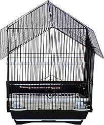 YML House Top Parakeet Bird Cage, Black