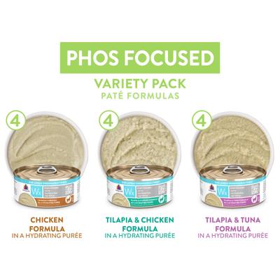 Show full view: Weruva Wx Phos Focused Pate Variety Pack Grain-Free Wet Cat Food, 5.5-oz can, 12 count slide 4 of 13