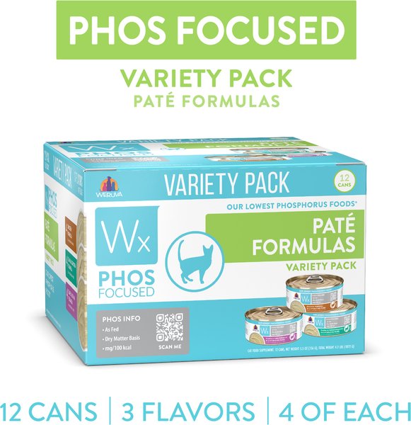 Weruva Wx Phos Focused Pate Variety Pack Grain-Free Wet Cat Food