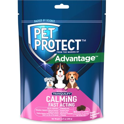 Pet Protect Pet Protect Vet-Formulated Tranquilify Fast Acting Calming Supplement for Dogs, 60 count