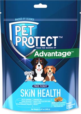 Show full view: K9 Advantix II Flea & Tick Spot Treatment for Dogs, 21-55 lbs, 2 Doses + Pet Protect Skin Health Supplement, 60 count slide 6 of 9