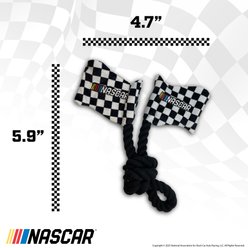 NASCAR Plush Crinkle Checkered Flags with Rope Tough Tug Dog Chew Toy slide 2 of 3