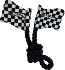 NASCAR Plush Crinkle Checkered Flags with Rope Tough Tug Dog Chew Toy