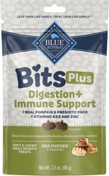 Blue Buffalo Blue Bits Plus Chicken & Pumpkin Flavor Digestion & Immune Support Soft & Chewy Dog Treats, 3.5-oz bag