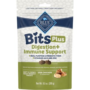 Blue Buffalo Blue Bits Plus Chicken & Pumpkin Flavor Digestion & Immune Support Soft & Chewy Dog Treats, 9.5-oz bag