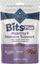 Blue Buffalo Blue Bits Plus Beef Flavor Mobility & Immune Support Soft & Chewy Dog Treats, 9.5-oz bag