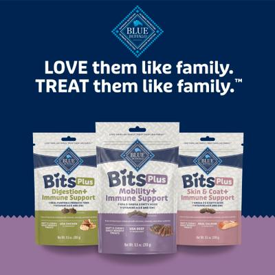Show full view: Blue Buffalo Blue Bits Plus Beef Flavor Mobility & Immune Support Soft & Chewy Dog Treats, 3.5-oz bag slide 8 of 10
