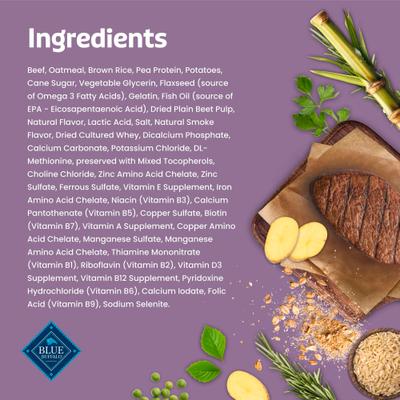 Show full view: Blue Buffalo Blue Bits Plus Beef Flavor Mobility & Immune Support Soft & Chewy Dog Treats, 3.5-oz bag slide 6 of 10