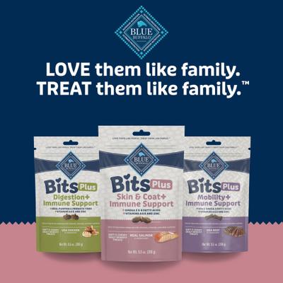 Show full view: Blue Buffalo Blue Bits Plus Salmon Flavor Skin, Coat & Immune Support Soft & Chewy Dog Treats, 9.5-oz bag slide 8 of 10