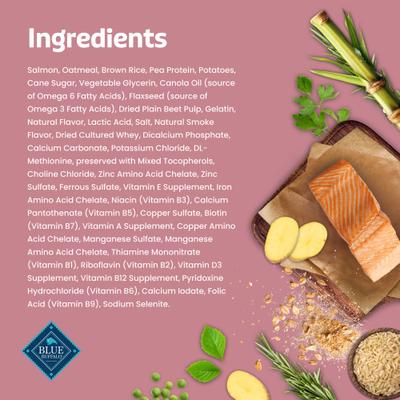 Show full view: Blue Buffalo Blue Bits Plus Salmon Flavor Skin, Coat & Immune Support Soft & Chewy Dog Treats, 3.5-oz bag slide 6 of 10