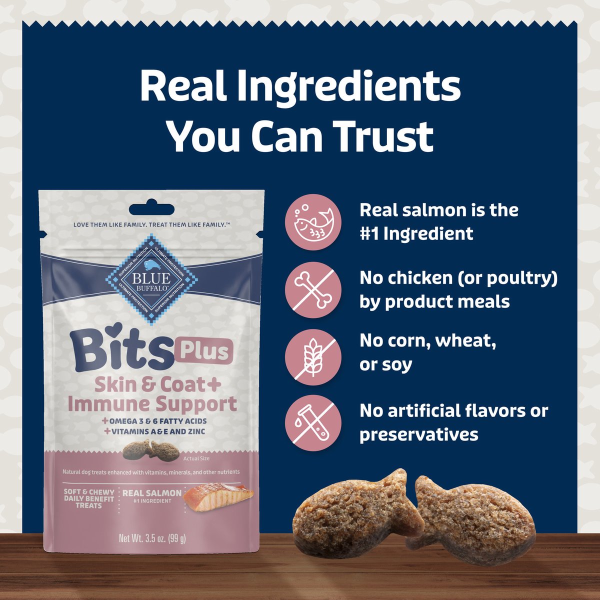 Blue Buffalo Blue Bits Plus Chicken & Pumpkin Flavor Digestion & Immune Support Soft & Chewy Dog Treats