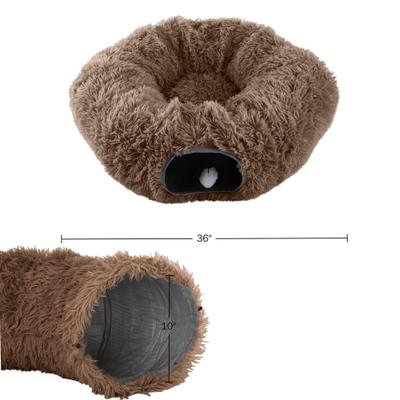 Show full view: Pet Adobe 36-in Cat Tunnel Bed, Brown slide 5 of 7