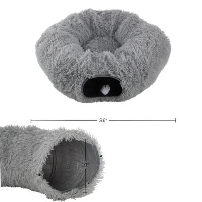 Show full view: Pet Adobe 36-in Cat Tunnel Bed, Gray slide 5 of 7