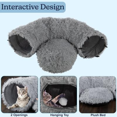 Show full view: Pet Adobe 36-in Cat Tunnel Bed, Gray slide 4 of 7