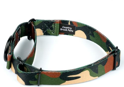 Show full view: Country Brook Petz Woodland Camo HD Martingale Dog Collar, Green, Small slide 4 of 5