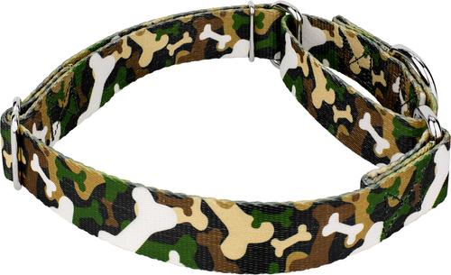 Show full view: Country Brook Petz Woodland Bone Camo Martingale Dog Collar, Green, 2X-Small slide 6 of 7