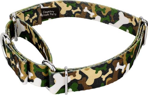 Show full view: Country Brook Petz Woodland Bone Camo Martingale Dog Collar, Green, 2X-Small slide 5 of 7