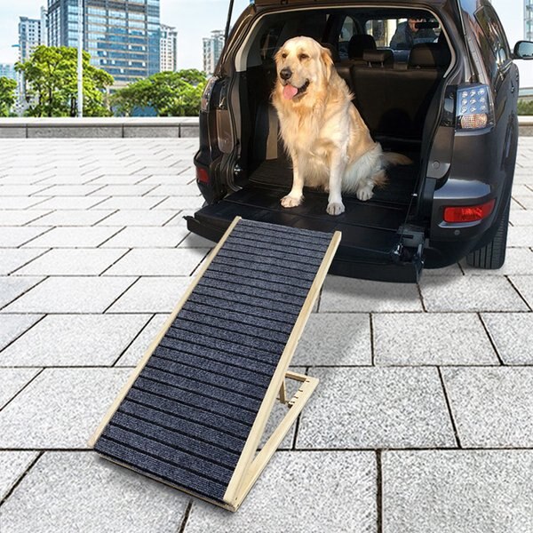 Cesicia Foldable Wooden Dog & Cat Ramp, Yellow, Medium