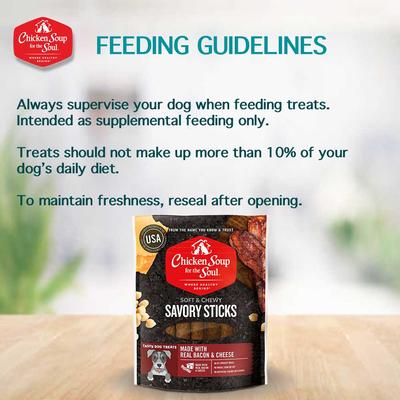 Show full view: Chicken Soup for the Soul Savory Sticks Real Bacon & Cheese Dog Treats, 5-oz bag slide 6 of 9