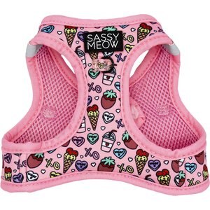 Sassy Woof I Chews You Step-in Cat Harness, Pink