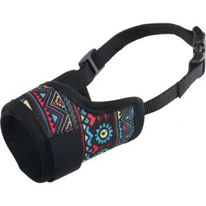 Labra Dog Soft Training Muzzle, Black Multicolor, Small