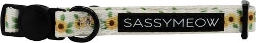 Show full view: Sassy Woof Sunflower Dreams Cat Collar, Beige, Small: 6 to 8-in neck, 2/5-in wide slide 3 of 7