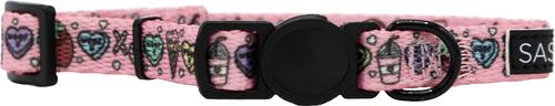 Show full view: Sassy Woof I Chews You Cat Collar, Pink, Medium: 8 to 12-in neck, 2/5-in wide slide 3 of 5