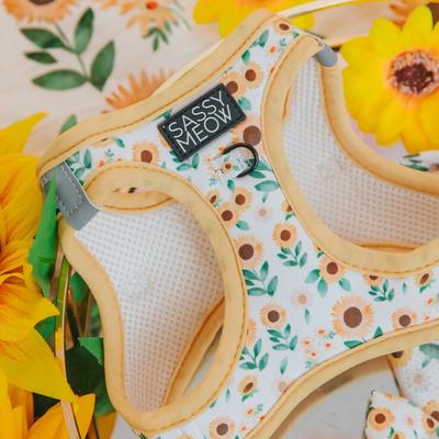 Show full view: Sassy Woof Sunflower Dreams Step-in Cat Harness, Yellow, Large: 18 to 20.5-in chest slide 3 of 7