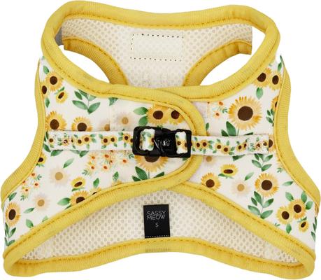 Show full view: Sassy Woof Sunflower Dreams Step-in Cat Harness, Yellow, Large: 18 to 20.5-in chest slide 2 of 7