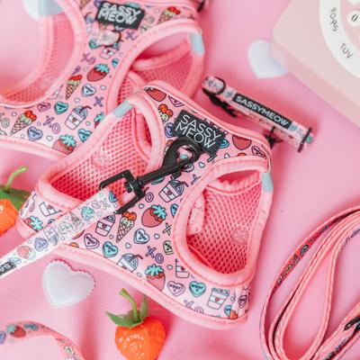 Show full view: Sassy Woof I Chews You Cat Collar, Pink, Medium: 8 to 12-in neck, 2/5-in wide slide 4 of 5