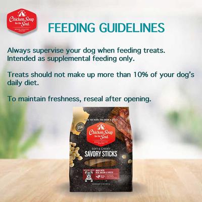 Show full view: Chicken Soup for the Soul Savory Sticks Real Bacon & Cheese Dog Treats, 32-oz bag slide 6 of 9