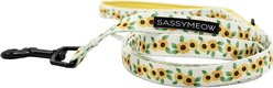 Sassy Woof Sunflower Dreams Cat Leash, Beige, 6-ft long, 0.6-in wide