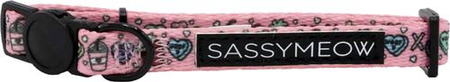 Show full view: Sassy Woof I Chews You Cat Collar, Pink, Medium: 8 to 12-in neck, 2/5-in wide slide 2 of 5