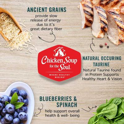 Show full view: Chicken Soup for the Soul Weight & Senior Care Chicken & Brown Rice Recipe Dry Cat Food, 12-lb bag slide 6 of 11