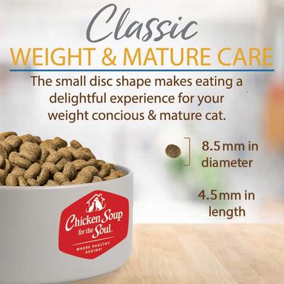 Show full view: Chicken Soup for the Soul Weight & Senior Care Chicken & Brown Rice Recipe Dry Cat Food, 12-lb bag slide 7 of 11