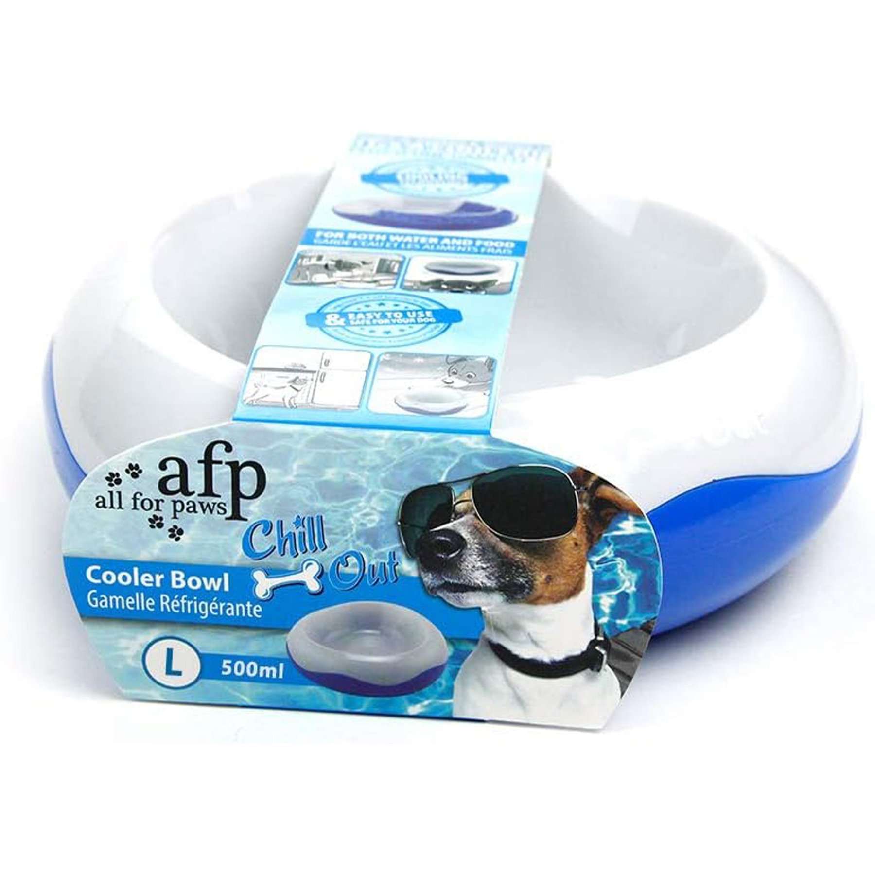 allforpaws Chill Out Cooler Dog & Cat Pet Bowl, 2-cup
