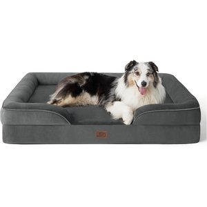Bedsure Orthopedic Bolster Dog Sofa Bed with Removable Cover, Dark Grey, X-Large Pro
