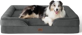 Bedsure Orthopedic Bolster Dog Sofa Bed with Removable Cover, Dark Grey, X-Large Pro