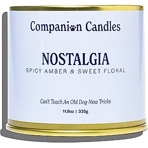 Companion Candles Nostalgia Spicy Amber & Sweet Floral Scented Pet-Friendly Candle, 11.8-oz jar